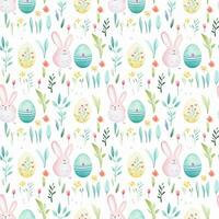 AI generated watercolor cute easter pattern photo