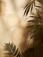 AI generated shadows of palm leaves smily by arturo malmacio, photo