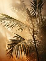 AI generated shadows of palm leaves smily by arturo malmacio, photo