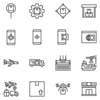 logistics icons . line vector illustration , transportation, supply, business product  industry