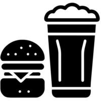 Beer glass and hamburger vector