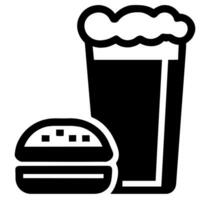 cerveza vaso y hamburguesa vector