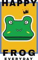 frog funny vector illustration