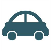 Car icon in simple glyph style Free Vector