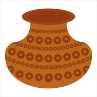 Water pot of soil ghada, Matka Vector illustration
