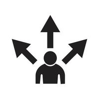 icon of a person choosing a direction. vector