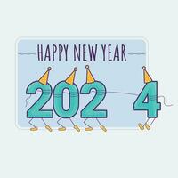 new year 2024 text typography design vector
