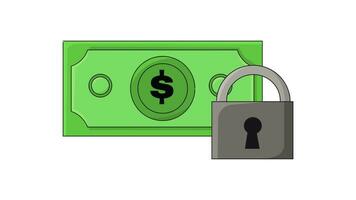 Animation forms a money and padlock icon video