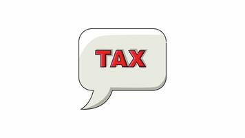 Animation forms a tax message icon video