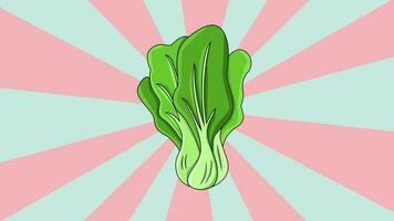 Animated mustard greens icon with a rotating background video