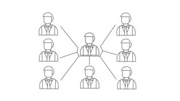 animated sketch of the network icon for workers video