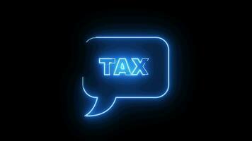 Animated tax message icon with a glowing neon effect video