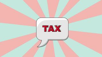 Animated tax message icon with a rotating background video