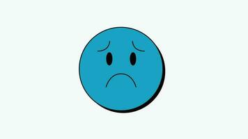 animated 2d sad emoji in white background video