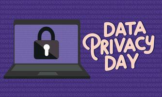 Data privacy Day lettering. Handwriting text Data privacy Day calligraphy banner. Hand drawn vector art.