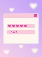 Romantic postcard in retro style pop-up message box. A pixel phrase. Vector illustration. old computer aesthetic