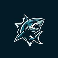 vector roaring shark design for your brand vector template