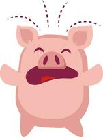 Piggy is crying, illustration, vector on white background.