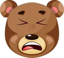 Bear is feeling annoyed, illustration, vector on white background.