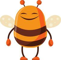 Bee is satisfied, illustration, vector on white background.