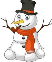 Snowman with pipe illustration vector on white background