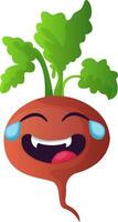 Red turnip is crying with laughter illustration vector on white background