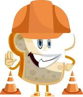 Toast with hat illustration vector on white background