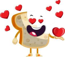 Bread in love illustration vector on white background