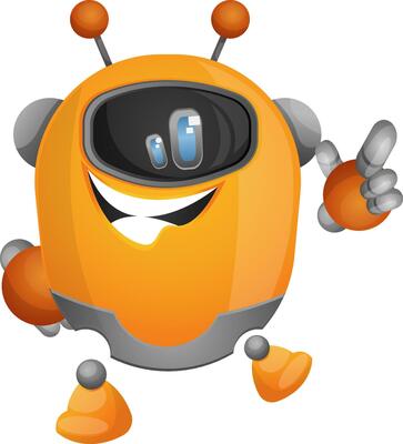 Cartoon robot pointing with a finger illustration vector on white background