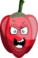 Angry capsicum illustration vector on white background