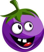 Cheerful brinjal illustration vector on white background