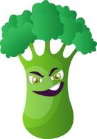 Evil broccoli illustration vector on white background