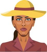 Girl wearing a yellow hat illustration vector on white background