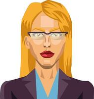 Blonde girl with glasses illustration vector on white background