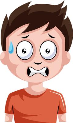 Student looking very stressed illustration vector on white background