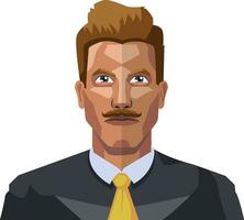 Guy in a suite wiyh mustaches illustration vector on white background