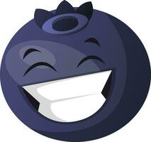 Blueberry laughing illustration vector on white background