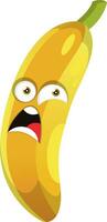 Scared banana illustration vector on white background