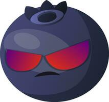 Angry blueberry illustration vector on white background