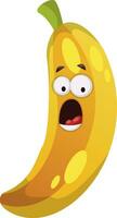 Surprised banana illustration vector on white background