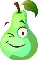 Pear monster winks illustration vector on white background