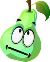 Cartoon pear face not in the mood illustration vector on white background