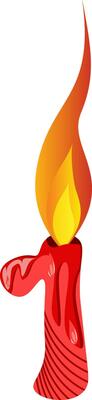 Red number one in flame illustration vector on white background