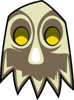 Yellow eyed ghost illustration vector on white background
