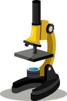 Science yellow microscope vector illustration on white background