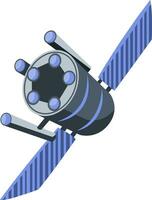 Blue satellite vector illustration on white background