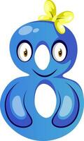 Blue monster in number eight shape illustration vector on white background