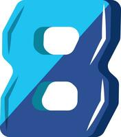 Blue number eight illustration vector on white background