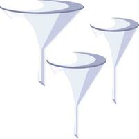 Three simple funnel design vector illustration on white background