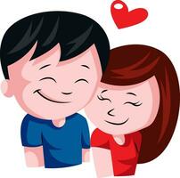 Young couple in love illustration vector on white background